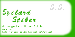 szilard stiber business card